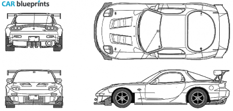 1992 Mazda RX-7 FD3s Project D Sedan blueprint